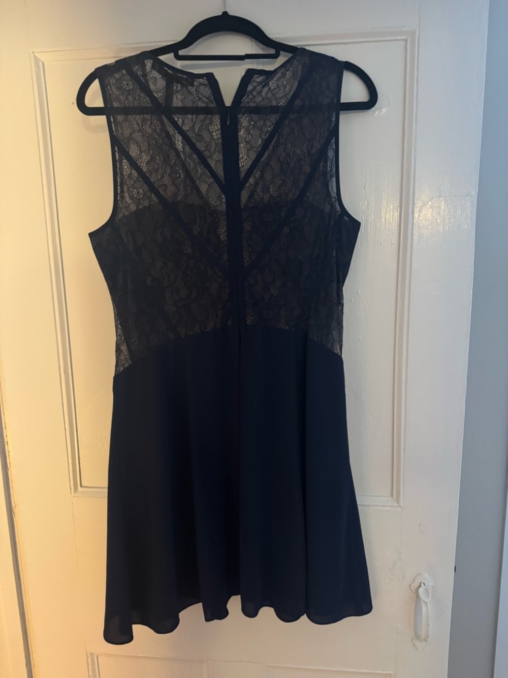 BCBGMaxAzria Navy Blue Lace Bodice Mini Dress